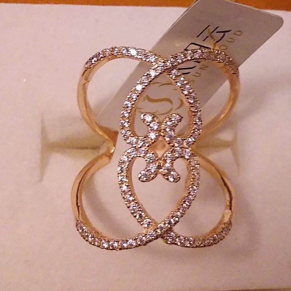 NWT Womens Rose Gold Plated CZ Ring Size 9